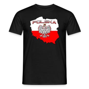 Polska, Poland, gift - Men's T-Shirt - black - Front - AI Model Male 178 light (178cm)