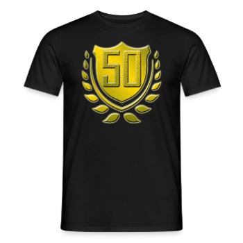 50 years, birthday, present - Men's T-Shirt - black - Front - AI Model Male 178 light (178cm)