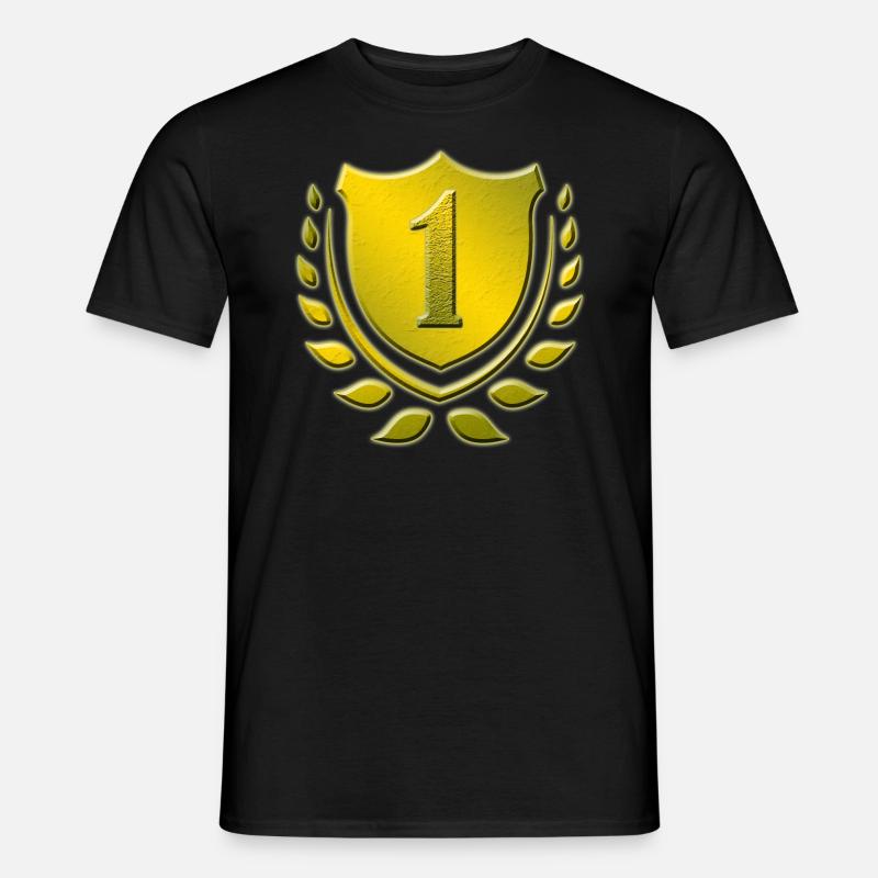 1 Jahr alt, 1. Geburtstag, 1. Platz, Sieger - Männer T-Shirt - Schwarz