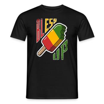 Bless Up, Jamaican reggae music ice cream - Men's T-Shirt - black - Front - AI Model Male 178 light (178cm)