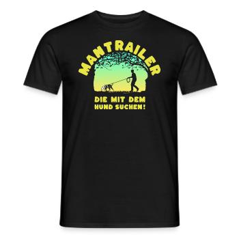 Mantrailer - die mit dem Hund suchen Mann Stafford - Männer T-Shirt - Schwarz - Vorne - AI Model Male 178 light (178cm)