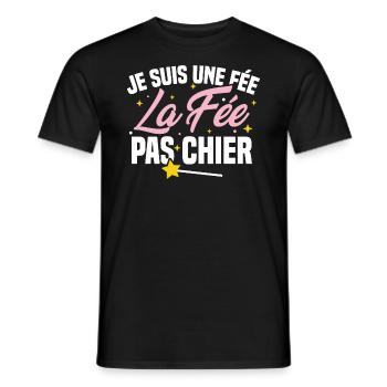 Je suis une fée la fée pas chier - T-shirt homme - noir - Devant - AI Model Male 178 light (178cm)