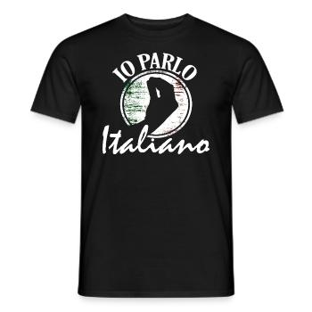 Italienisch sprechen, Spruch - Männer T-Shirt - Schwarz - Vorne - AI Model Male 178 light (178cm)