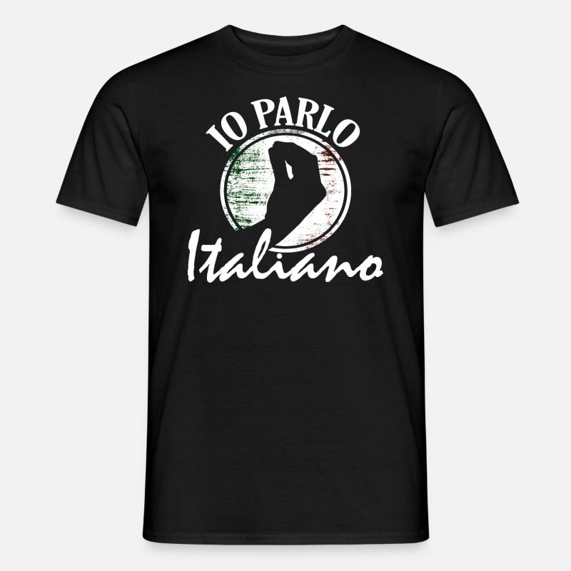 Italienisch sprechen, Spruch - Männer T-Shirt - Schwarz