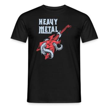 Heavy Metal Gitarre Musik Musiker Rock Roll - Männer T-Shirt - Schwarz - Vorne - AI Model Male 178 light (178cm)