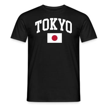 Drapeau japonais de Tokyo - T-shirt homme - noir - Devant - AI Model Male 178 light (178cm)