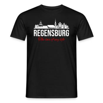 Regensburg My city Bavaria Regensburg - Men's T-Shirt - black - Front - AI Model Male 178 light (178cm)