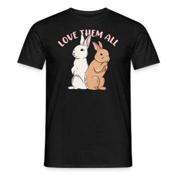 Conception de lapin mignon pour les propriétaires de lapins - T-shirt homme - noir - Devant - AI Model Male 178 light (178cm)