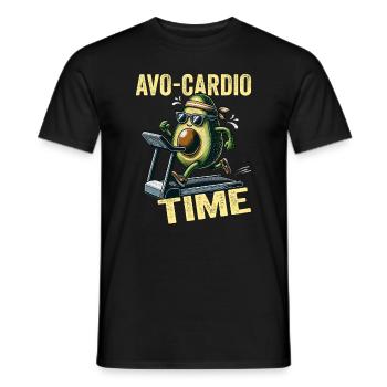 Avo-Cardio Time Fitness Vegan Avocardio Avocado - Men's T-Shirt - black - Front - AI Model Male 178 light (178cm)