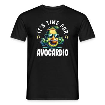 It's Time For Avocardio Gym Fitness Vegan Avocado - Männer T-Shirt - Schwarz - Vorne - AI Model Male 178 light (178cm)