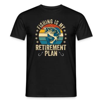 Fishing Is My Retirement Plan Sport Fishing Angler - Men's T-Shirt - black - Front - AI Model Male 178 light (178cm)