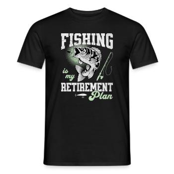 Fishing Is My Retirement Plan Sportfischer Angler - Men's T-Shirt - black - Front - AI Model Male 178 light (178cm)