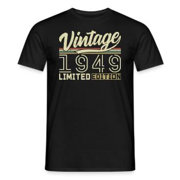 Legend since 1949 Born in 1949 Birthday 75 years - Men's T-Shirt - black - Front - AI Model Male 178 light (178cm)