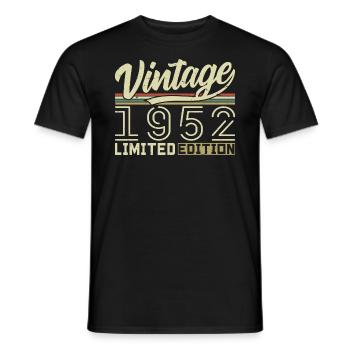 Legend since 1952 Born in 1952 Birthday 72 years old - Men's T-Shirt - black - Front - AI Model Male 178 light (178cm)