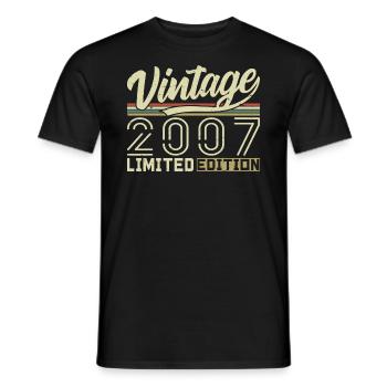 Legend since 2007 Born 2007 Birthday 17 years - Men's T-Shirt - black - Front - AI Model Male 178 light (178cm)