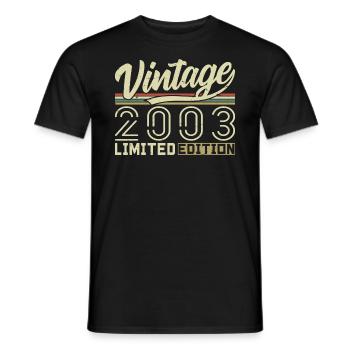 Legend since 2003 Born 2003 Birthday 21 years - Men's T-Shirt - black - Front - AI Model Male 178 light (178cm)