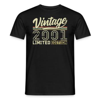 Légende depuis 2001 Né en 2001 Anniversaire 23 ans - T-shirt homme - noir - Devant - AI Model Male 178 light (178cm)
