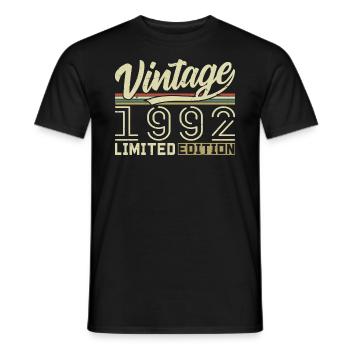 Legend since 1992 Born 1992 Birthday 32 years - Men's T-Shirt - black - Front - AI Model Male 178 light (178cm)
