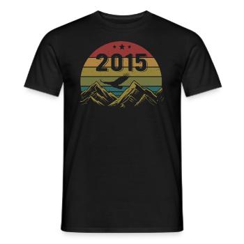 2015 Jahrgang Geburtstag 2015 Retro Geschenkidee - Männer T-Shirt - Schwarz - Vorne - AI Model Male 178 light (178cm)
