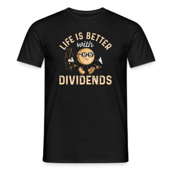 Life is better with Dividends Dividenden Investor - Men's T-Shirt - black - Front - AI Model Male 178 light (178cm)
