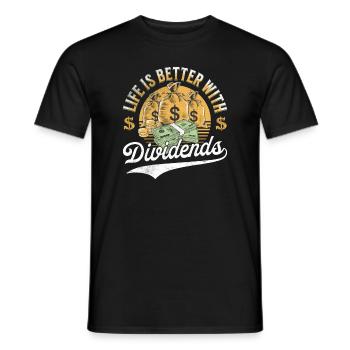 Life is better with Dividends Dividenden Investor - Men's T-Shirt - black - Front - AI Model Male 178 light (178cm)