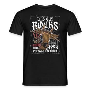 1994 Vintage Drums Drummer Anniversaire - T-shirt homme - noir - Devant - AI Model Male 178 light (178cm)