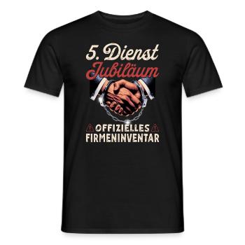 Cadeau d’anniversaire de l’entreprise pour les 5 ans de l’entreprise - T-shirt homme - noir - Devant - AI Model Male 178 light (178cm)