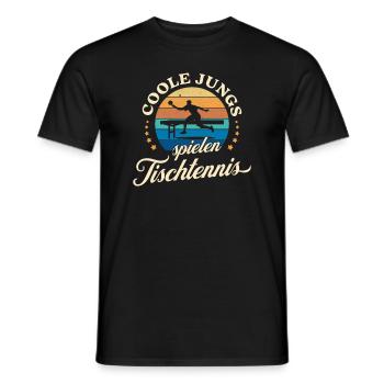 Coole Jungs spielen Tischtennis Retro Ping Pong - Männer T-Shirt - Schwarz - Vorne - AI Model Male 178 light (178cm)
