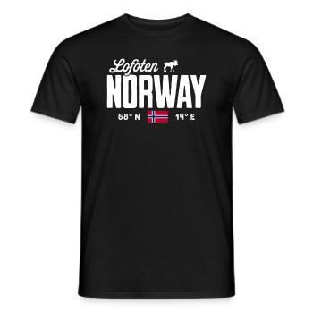 Norway Souvenir Scandinavia Norway Lofoten - Men's T-Shirt - black - Front - AI Model Male 178 light (178cm)