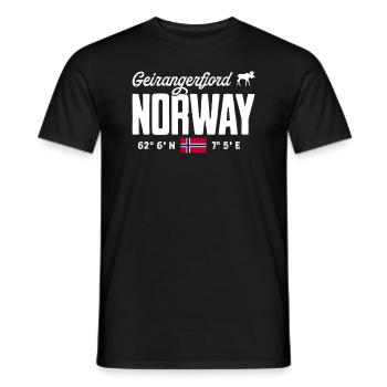 Norway Norway Norge Scandinavia Geirangerfjord - Men's T-Shirt - black - Front - AI Model Male 178 light (178cm)