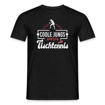 Coole Jungs spielen Tischtennis lustiges Ping Pong - Männer T-Shirt - Schwarz - Vorne - AI Model Male 178 light (178cm)