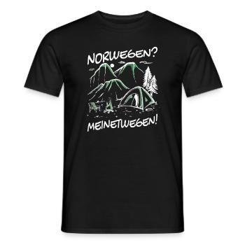 Norway Camping Scandinavia North Cape - Men's T-Shirt - black - Front - AI Model Male 178 light (178cm)