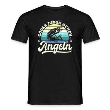 Cool Guys Go Fishing Sport Pêcheur Motif - T-shirt homme - noir - Devant - AI Model Male 178 light (178cm)