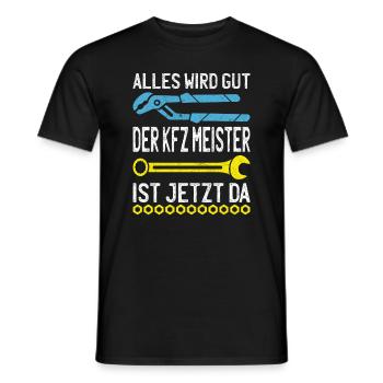 Everything will be fine, master mechanic is here - Men's T-Shirt - black - Front - AI Model Male 178 light (178cm)