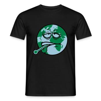 virus de la terre virus bactéries thermomètre l'humanité - T-shirt homme - noir - Devant - AI Model Male 178 light (178cm)
