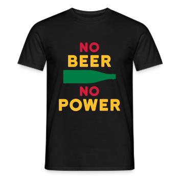 Pas de bière pas d’alimentation (bouteille de bière) - T-shirt homme - noir - Devant - AI Model Male 178 light (178cm)
