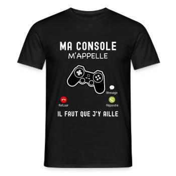 Jeux video gamer Ma console m'appelle - T-shirt homme - noir - Devant - AI Model Male 178 light (178cm)