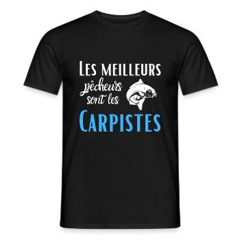 Pêcheur de carpe, cadeau humour, homme pêche. - T-shirt homme - noir - Devant - AI Model Male 178 light (178cm)