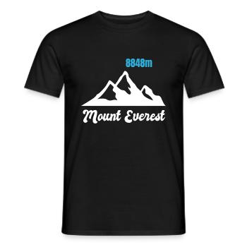 Mount Everest Poster Map Highest mountain in the world - Men's T-Shirt - black - Front - AI Model Male 178 light (178cm)