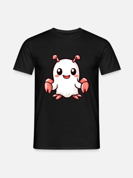 Lobster Crab Halloween Comic Ghost - Men's T-Shirt - black