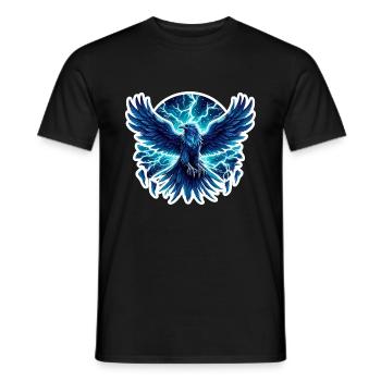Corbeau Odin Viking Valhalla Tonnerre Éclair Nordique - T-shirt homme - noir - Devant - AI Model Male 178 light (178cm)