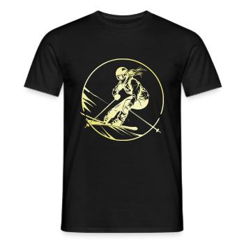 Skiing Skiing Woman - Men's T-Shirt - black - Front - AI Model Male 178 light (178cm)