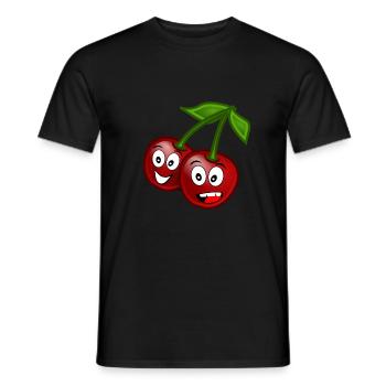 Funny summer fruits cherry - Men's T-Shirt - black - Front - AI Model Male 178 light (178cm)