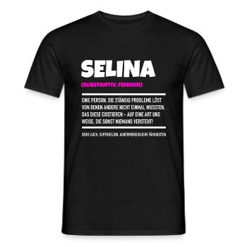 Name Selina Design - Männer T-Shirt - Schwarz - Vorne - AI Model Male 178 light (178cm)