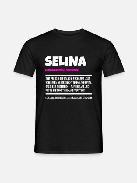 Name Selina Design - Männer T-Shirt - Schwarz