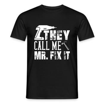 Mister Fix it er kann alles reparieren, Handwerker - Männer T-Shirt - Schwarz - Vorne - AI Model Male 178 light (178cm)