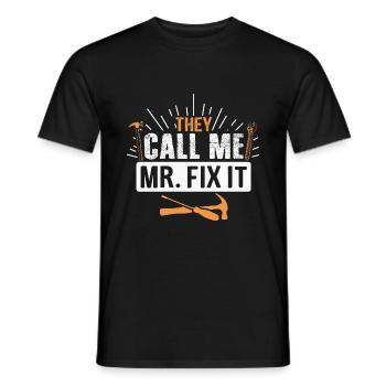Ehemann Mann Mr fix it, er kann alles reparieren - Männer T-Shirt - Schwarz - Vorne - AI Model Male 178 light (178cm)
