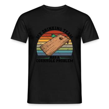 Cornhole Spieler Geschenkideen | Cornhole Team - Männer T-Shirt - Schwarz - Vorne - AI Model Male 178 light (178cm)