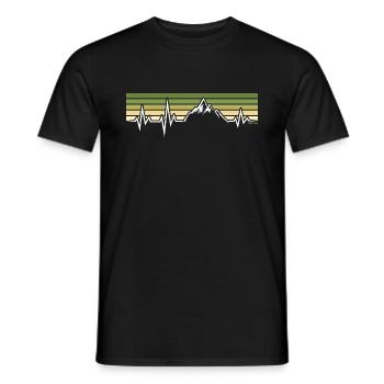 HERZSCHLAG BERGE EKG WANDERER BERGSTEIGER WANDERN - Männer T-Shirt - Schwarz - Vorne - AI Model Male 178 light (178cm)