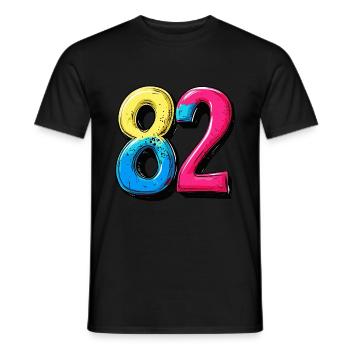 82 Nombre Coloré - T-shirt homme - noir - Devant - AI Model Male 178 light (178cm)